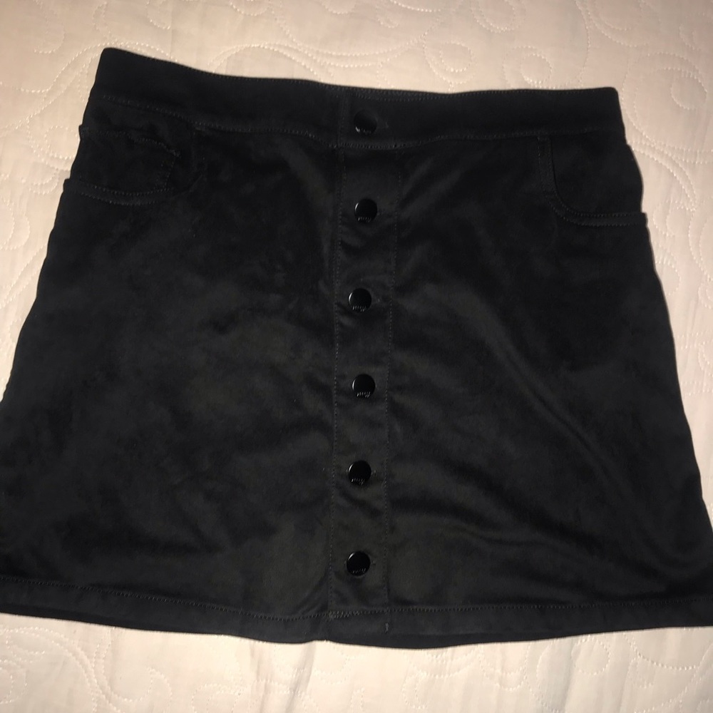 Express Black Suede Skirt
